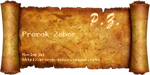 Prorok Zobor névjegykártya